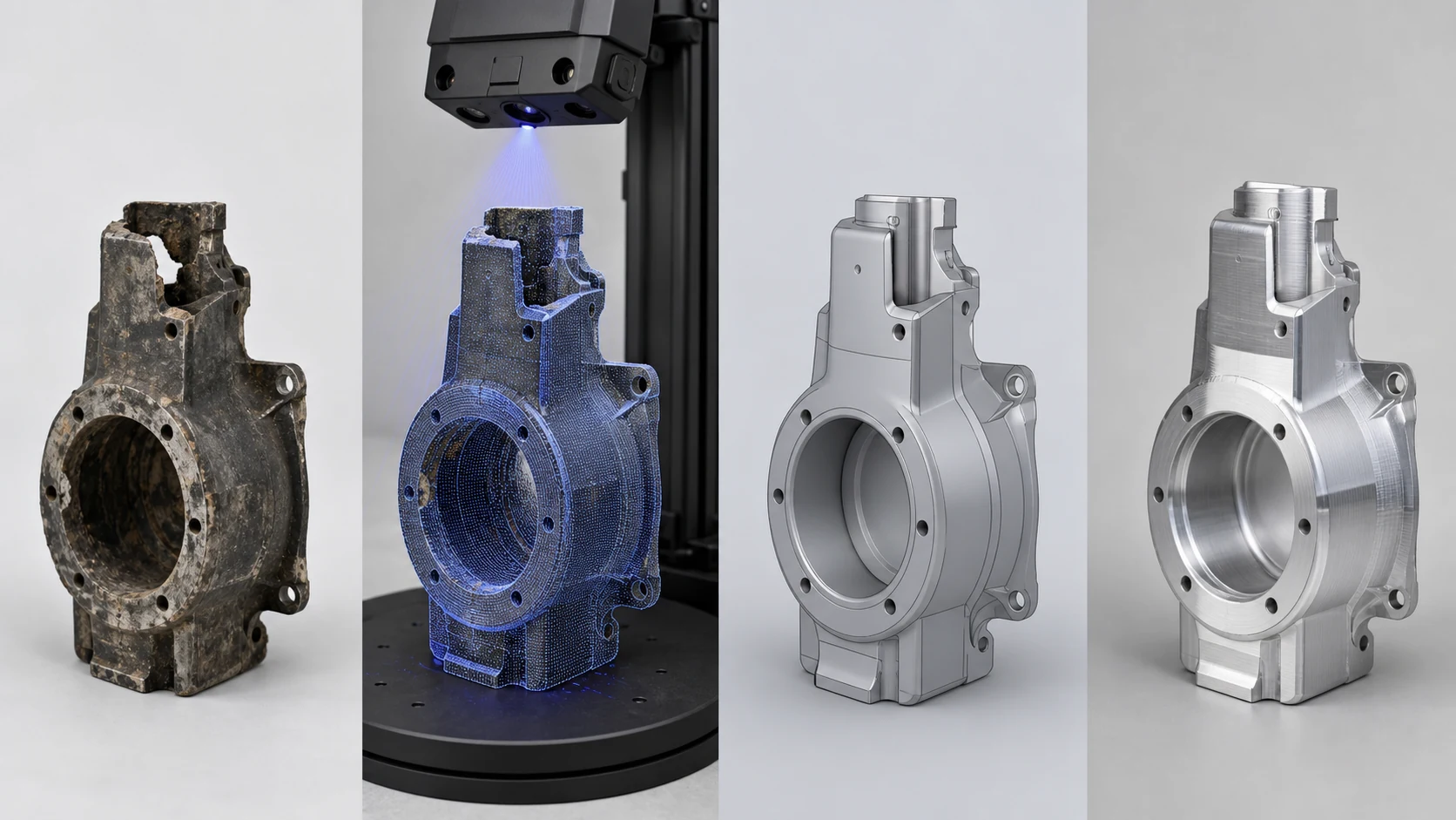 Can a broken machine part be reproduced without a technical drawing?