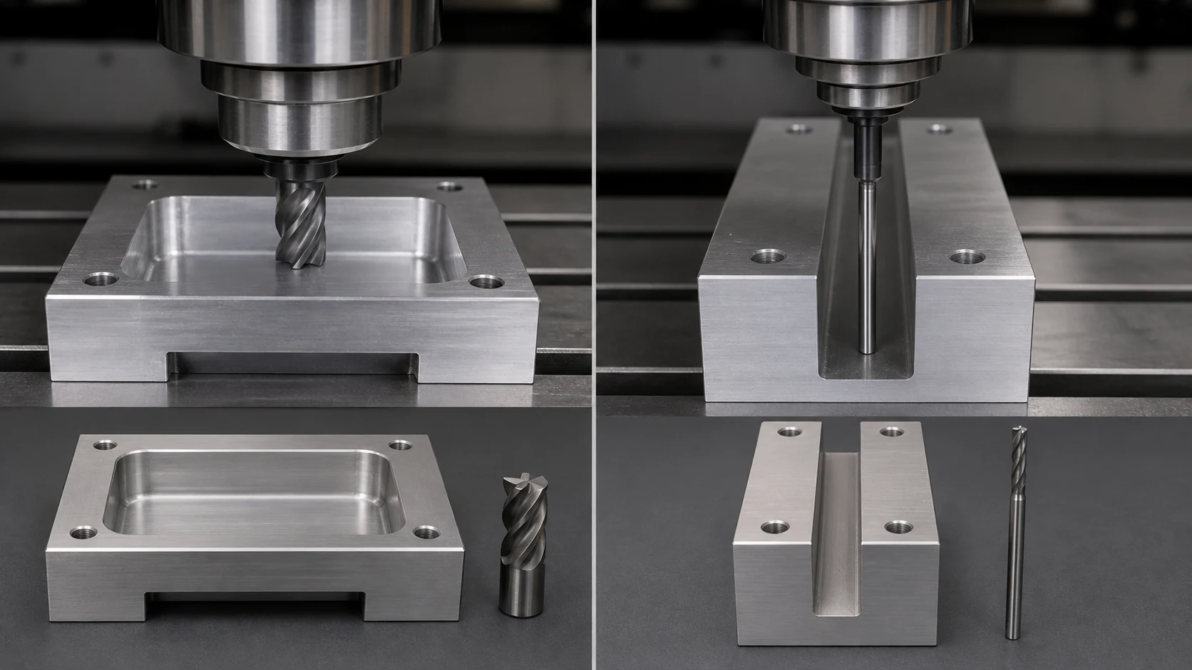 Warum erhöhen tiefe Taschen und schmale Nuten die CNC-Kosten und wie kann das Design verbessert werden?